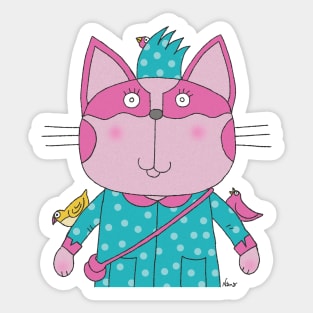 Cat Goof Little Girl Attending Pre-K Sticker